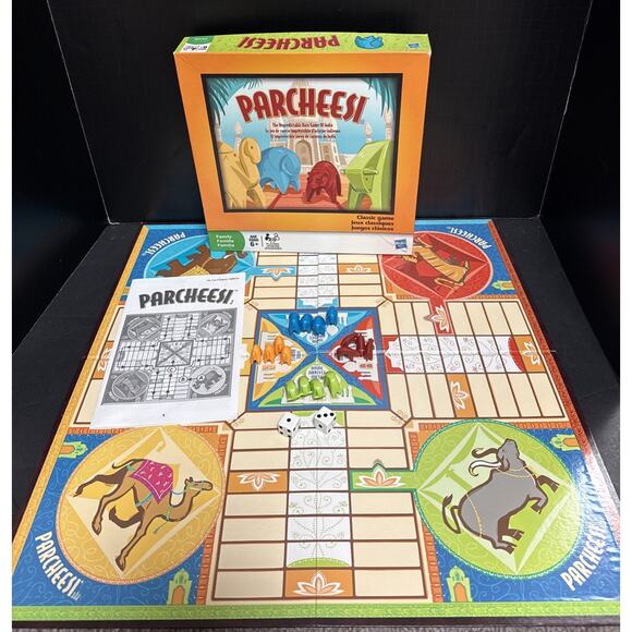 Parcheesi The Classic Game of India Milton Bradley Board Game 100% Complete 2009 - Picture 1 of 11